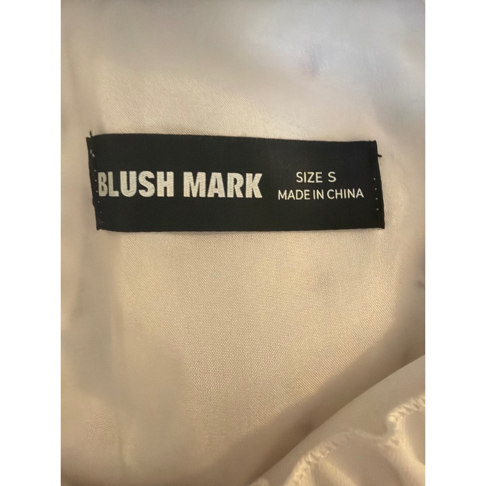 Blush Mark Cream Pink Floral Ruffle V-Neck Smocked Mini Dress 1005943 Small - Picture 2 of 10